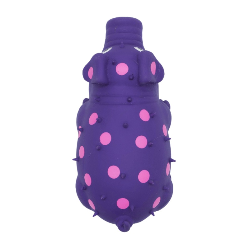 Jouet En Latex Avec "squeaker" Pour Chien - Cochon Mauve  Pois Roses 6"