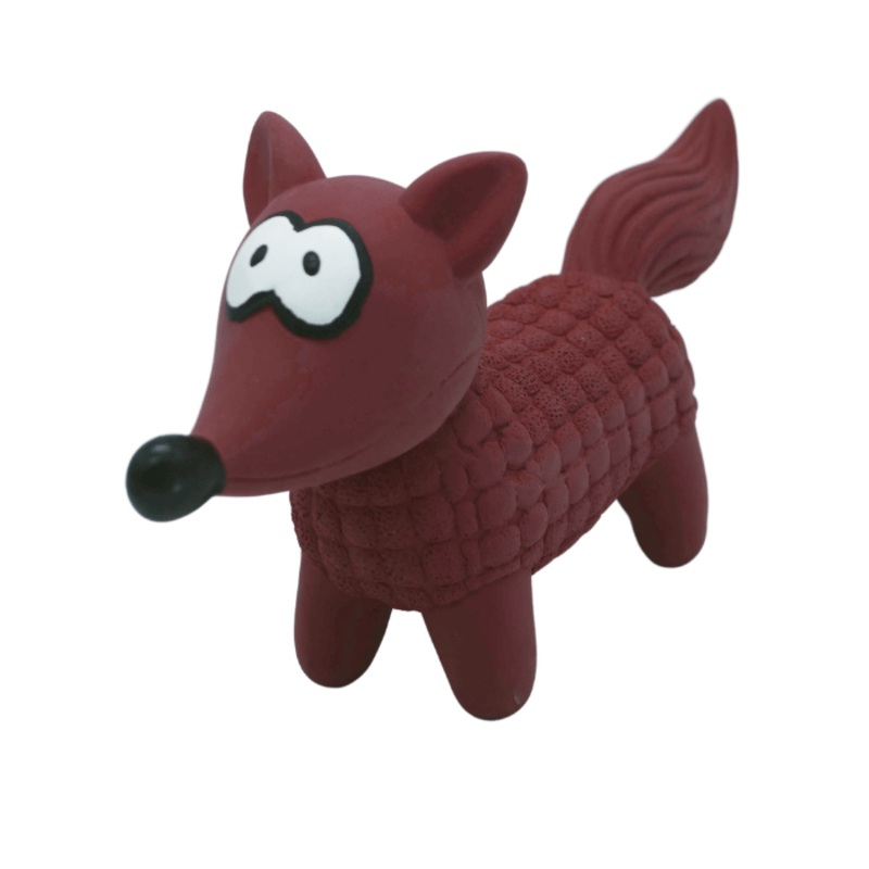 Jouet En Latex Avec "squeaker" Pour Chien - Renard Roux 8"