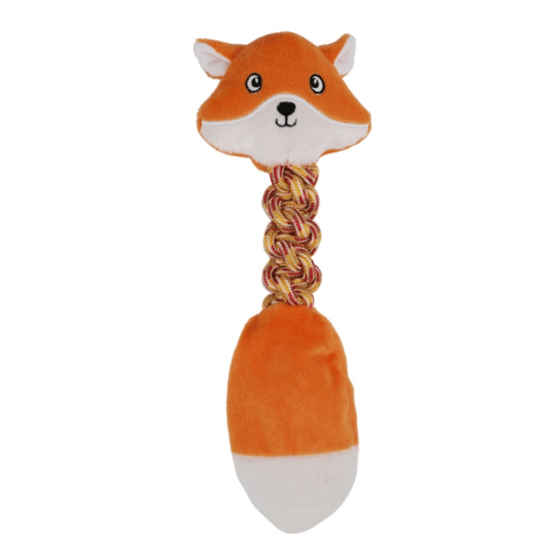 Jouet En Peluche Avec Corde Pour Chien - Renard Roux 17"