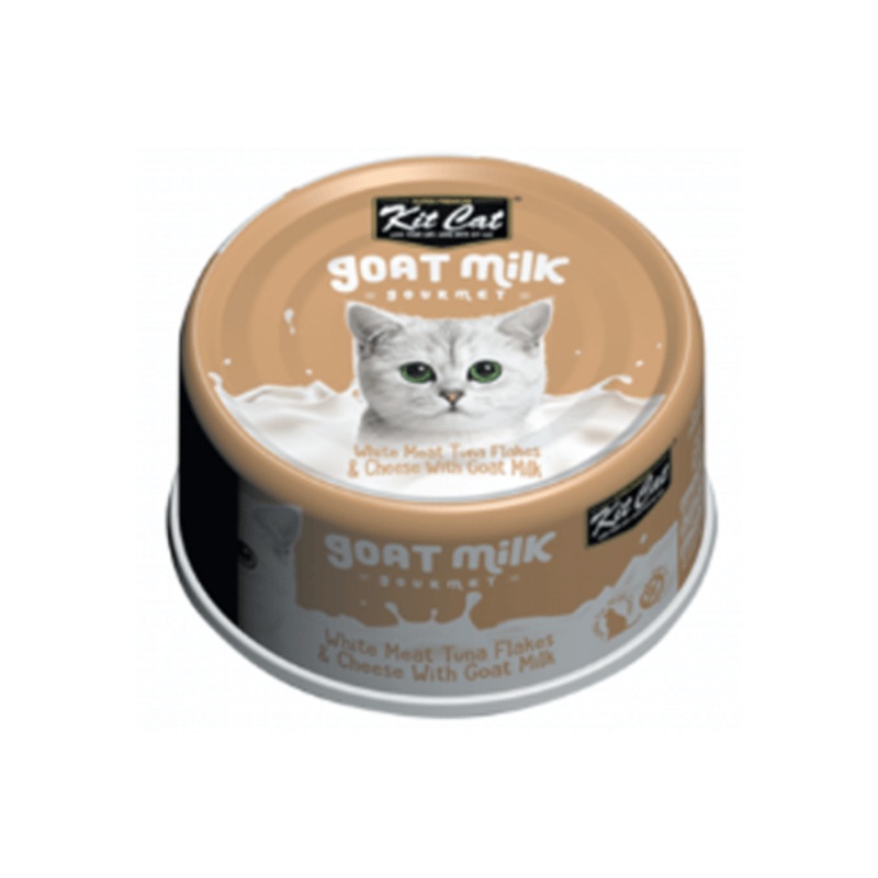 lait de chvre gourmet flocons de thon  la chair blanche & fromage avec lait de chvre nourriture humide pour chat 70g
