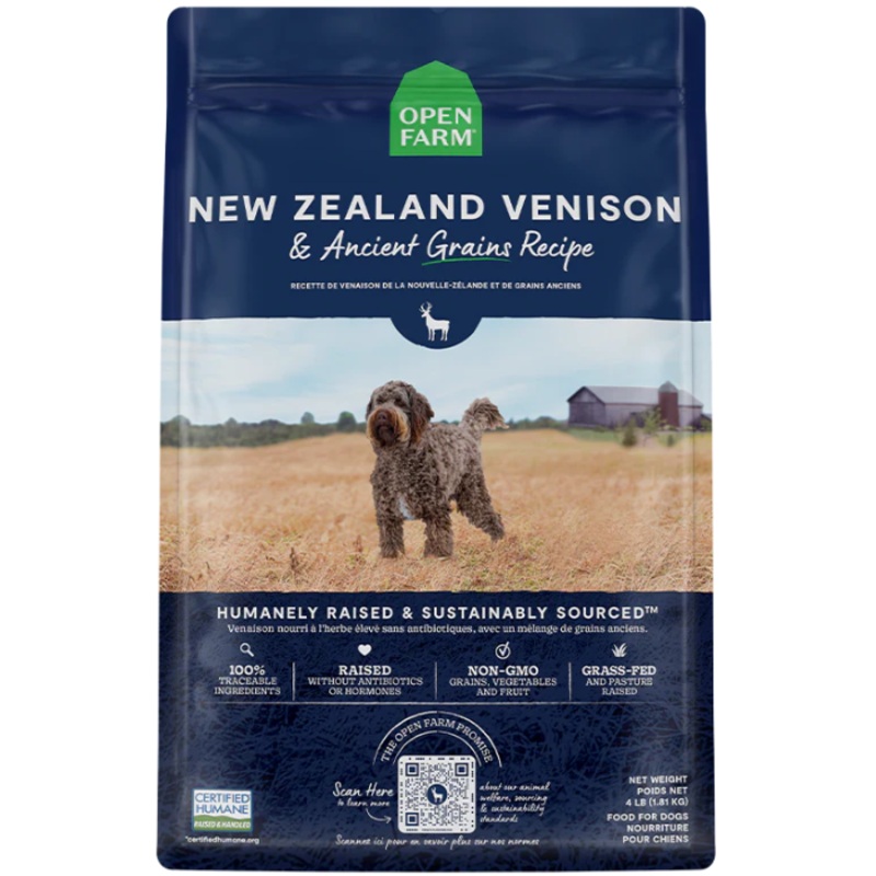 Nourriture pour chien Open Farm Venaison avec grains anciens