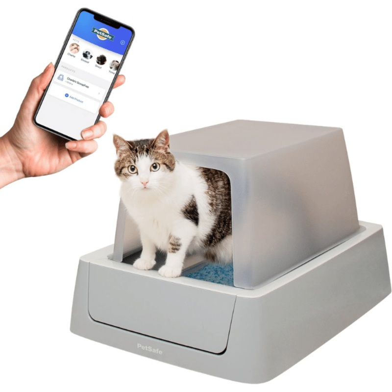 ScoopFree Bac  litire pour chat autonettoyant avec couvercle intelligent  Systme automatique connect  l'application pour smartphone