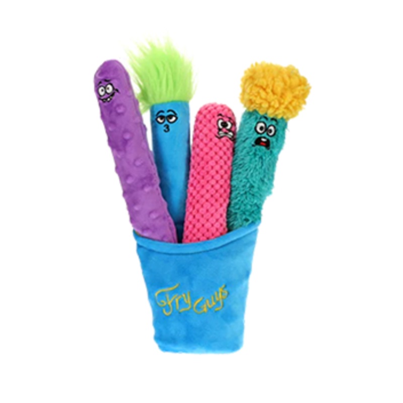 4 Peluches Guru Fry Guys + Panier