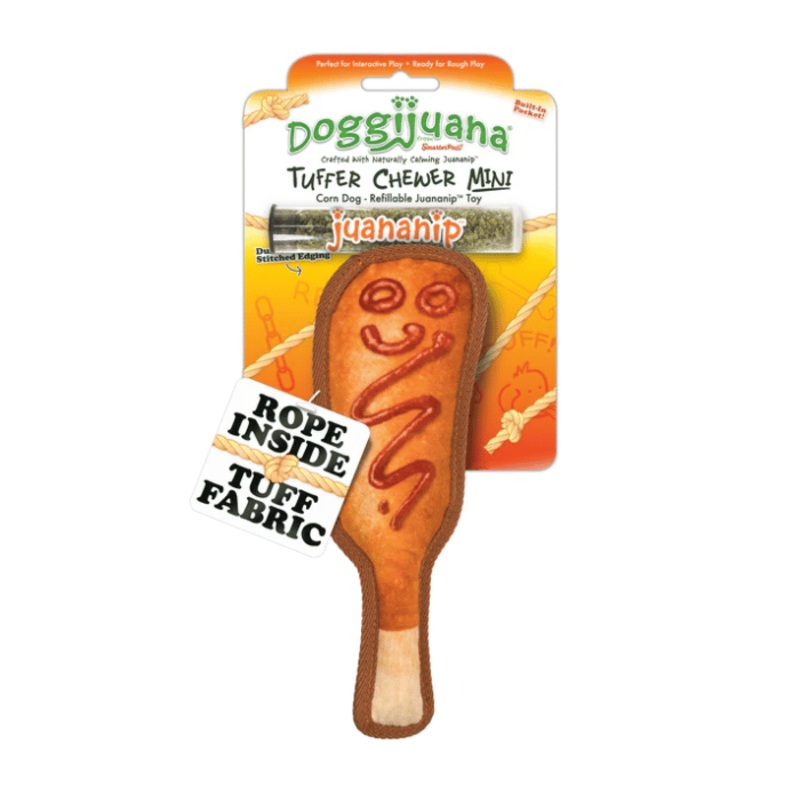 Jouet calmant pour chiens Tuffer Chewer Mini Pogo de Doggijuana