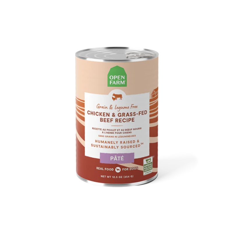 Nourriture humide pour chien - Pt Poulet & boeuf nourri  l'herbe 12.5oz