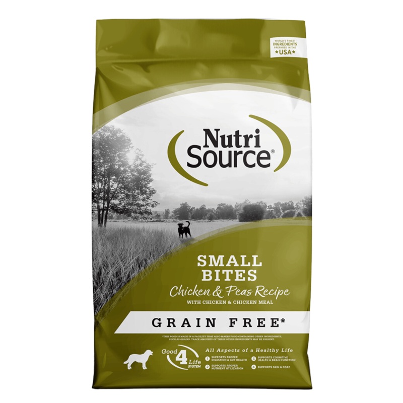 Nourriture pour chiens NutriSource Recette de petites bouches au poulet et aux petits pois