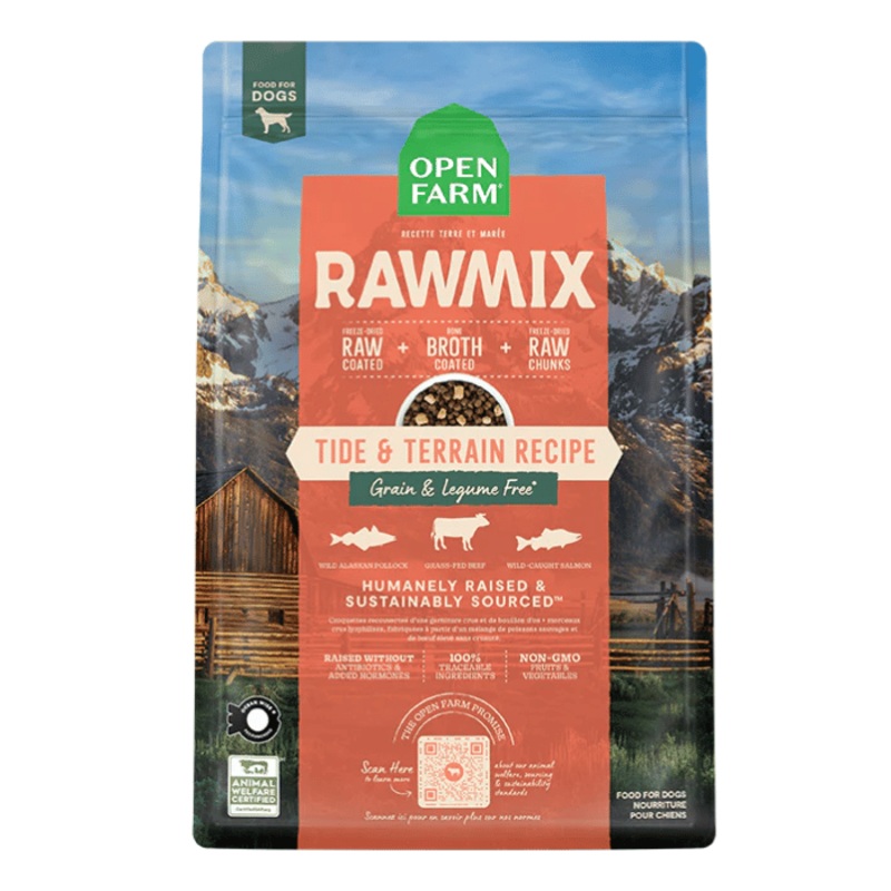 Nourriture pour chiens Open Farm : Tide & Terrain Rawmix sans grains