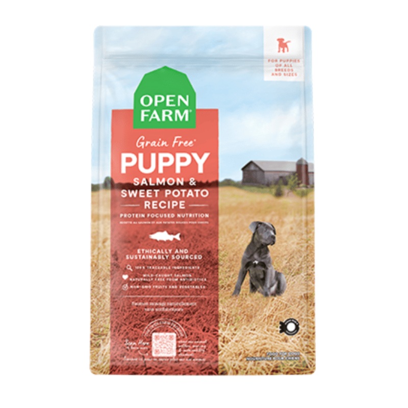 Nourriture pour chiots Open Farm sans grains saumon et patate douce