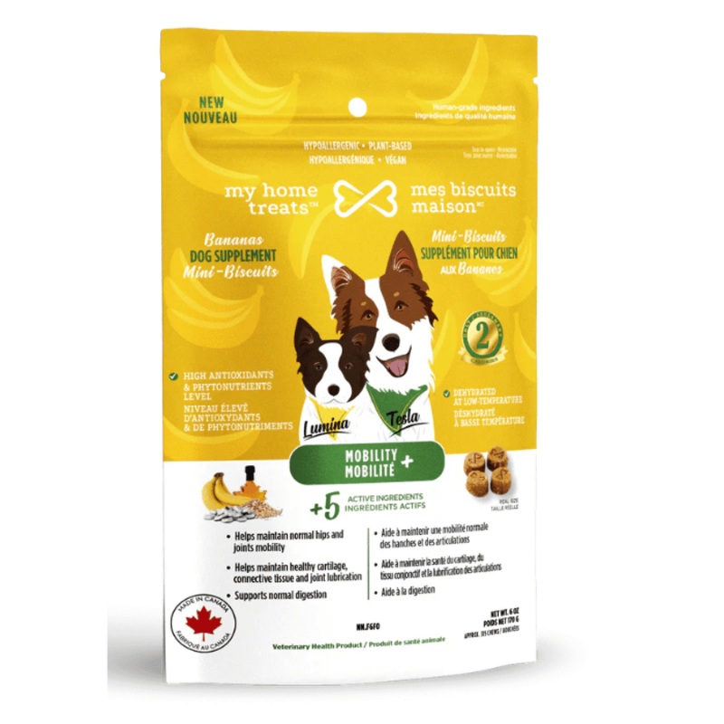 Biscuits supplment hypoallergnique pour chien aux bananes - Mobilit+ 170g