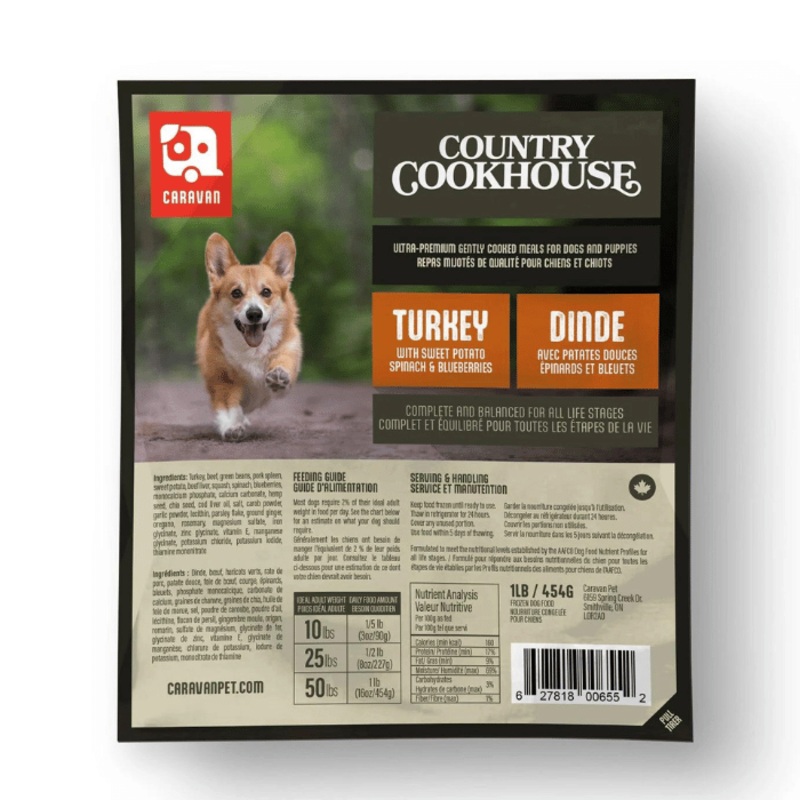 Caravan Dinde 1 lbs repas mijots de qualit pour chiens