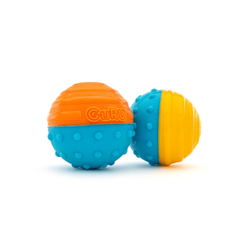 Jouet GURU Crunch & Squeak Ball pour chien Paquet de 2