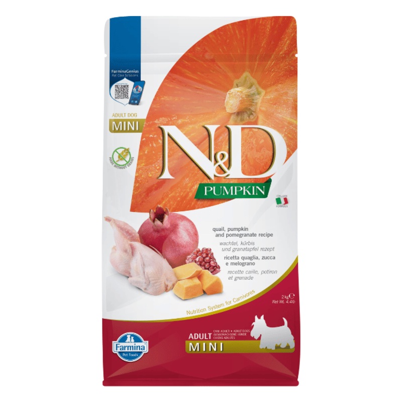 Nourriture pour chiens Farmina N&d Citrouille Sans Grains Caille & Grenade Mini