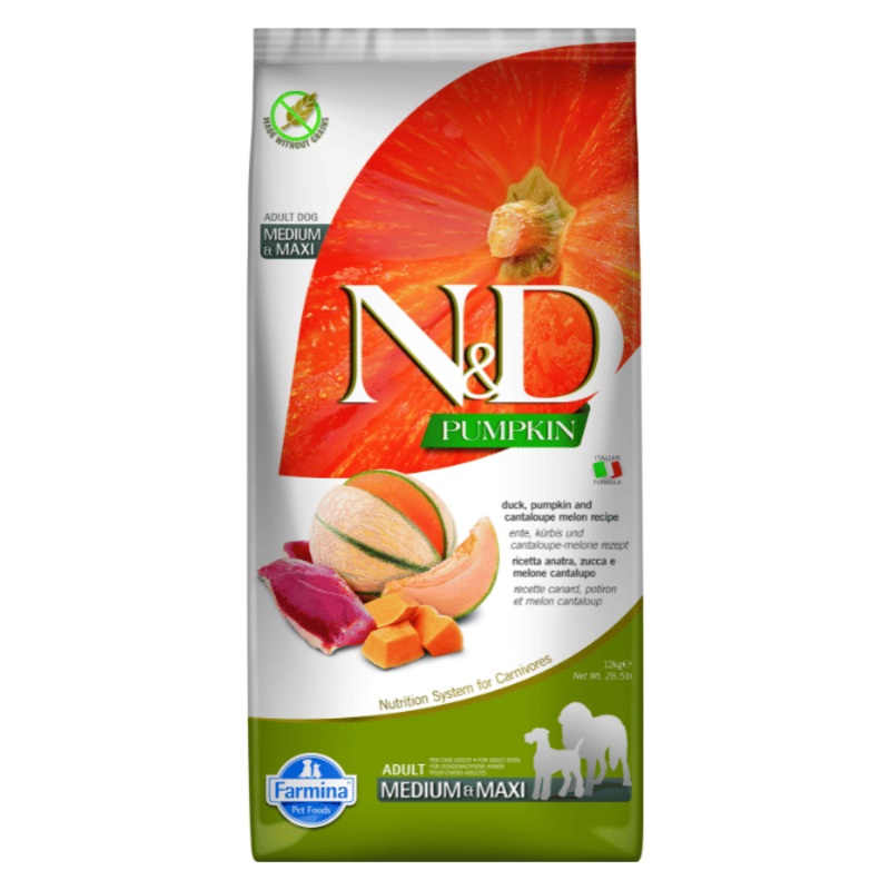 Nourriture pour chiens Farmina N&d Citrouille Sans Grains Canard & Cantaloupe Moyen/grand