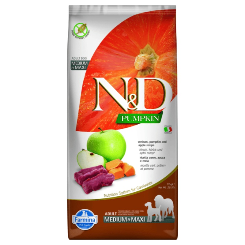 Nourriture pour chiens Farmina N&d Citrouille Sans Grains Cerf & Pomme Moyen/grand