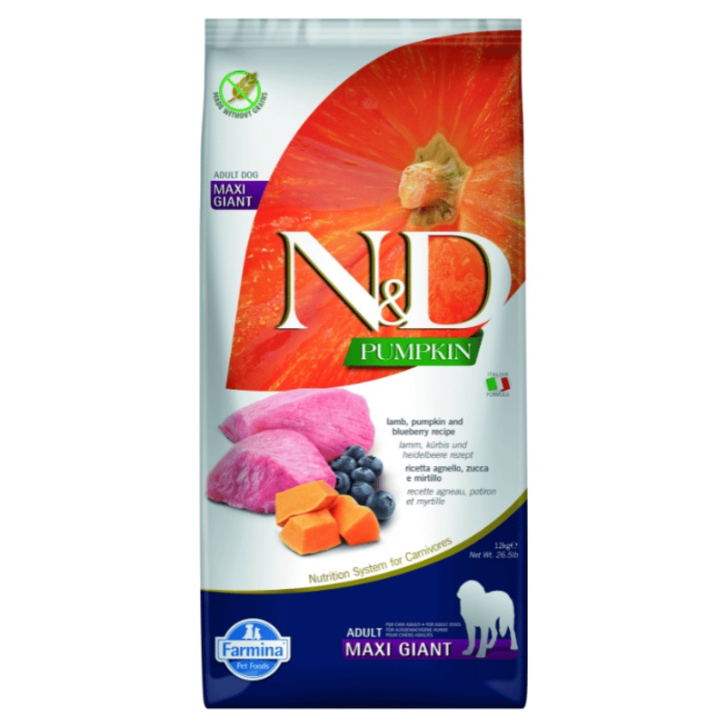 Nourriture pour chiens Farmina N&d Citrouille Sans Grains Chien Agneau & Bleuet Maxi/gant