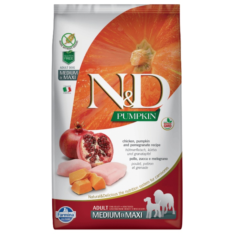 Nourriture pour chiens Farmina N&d Citrouille Sans Grains Poulet & Grenade Moyen/grand