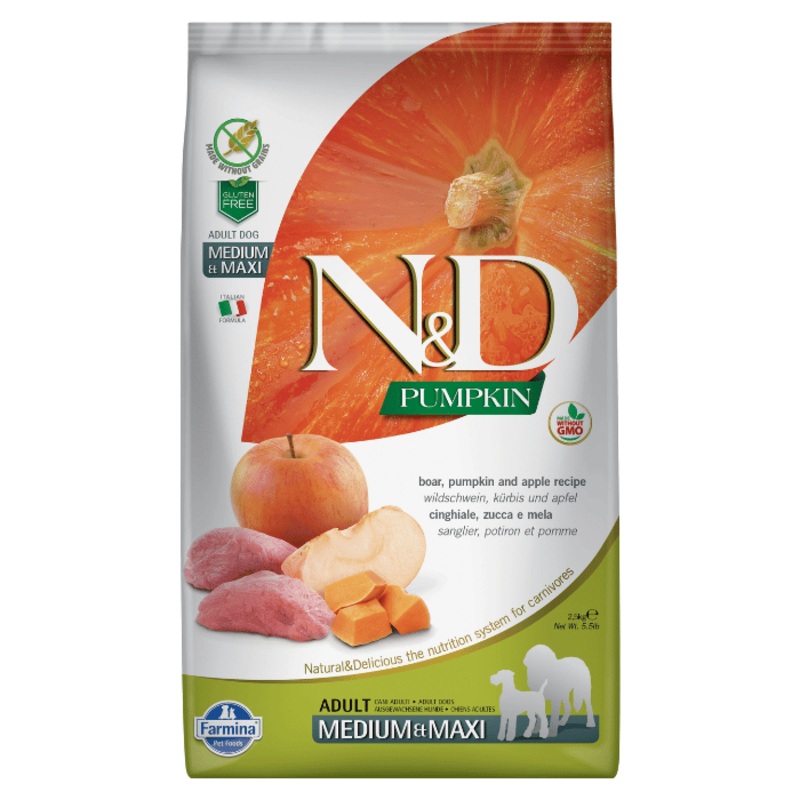 Nourriture pour chiens Farmina N&d Citrouille Sans Grains Sanglier & Pomme Moyen/grand