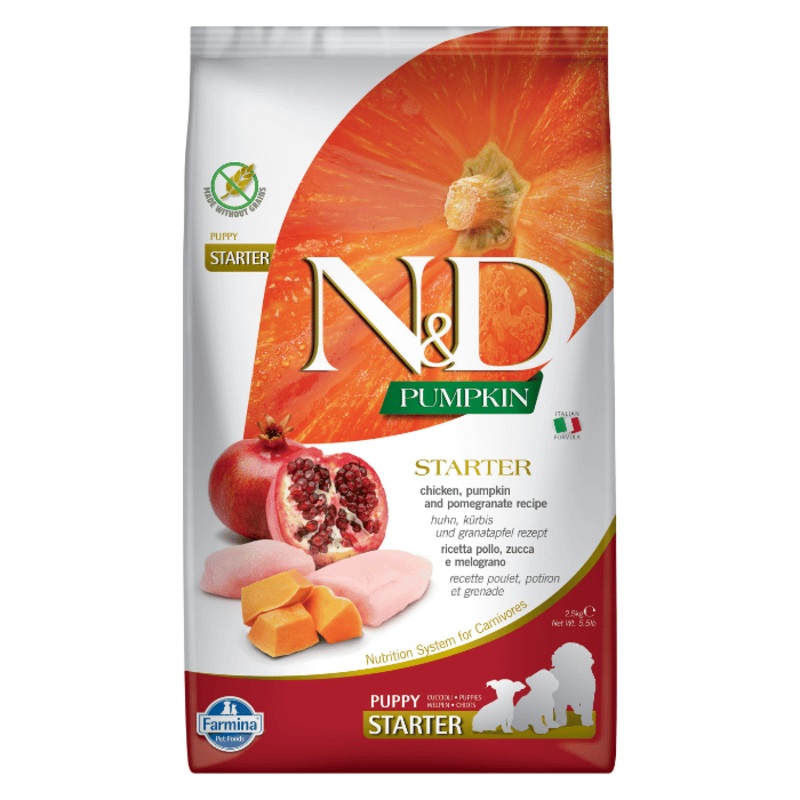 Nourriture pour chiots Farmina N&d Citrouille Sans Grains Chiot Poulet & Grenade Moyen/grand