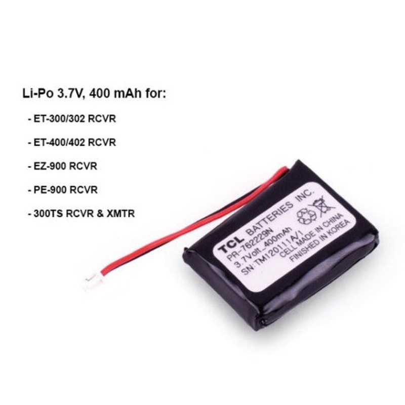Batterie Lithium 3.7V 300 - 400MAH E-collar Technologies