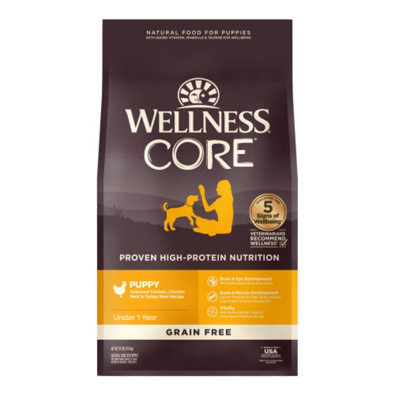 Nourriture pour chiot Wellness Core Sans Grain