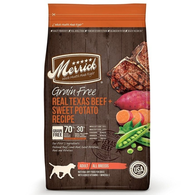 Nourriture sans grain Merrick Boeuf du Texas et Patates Douce