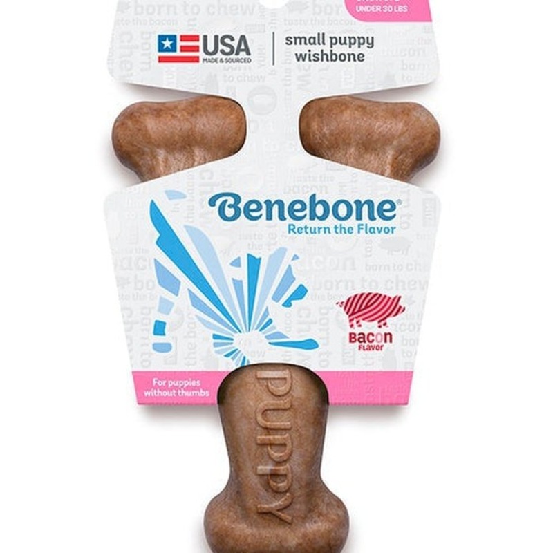 Jouet  gruger Benebone Wishbone Puppy saveur de bacon