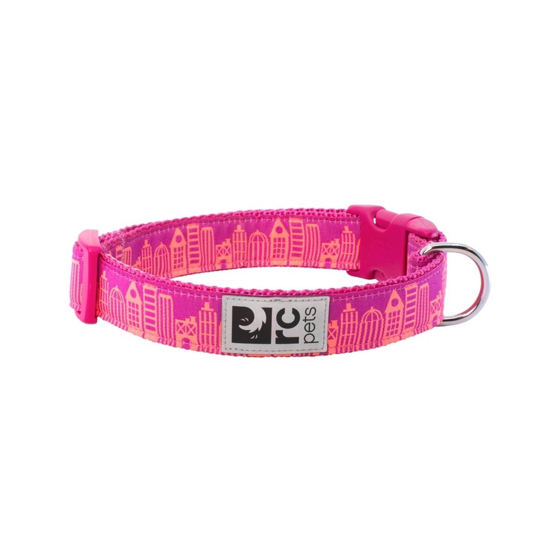 Collier  clip pour chien RcPets Urban rose