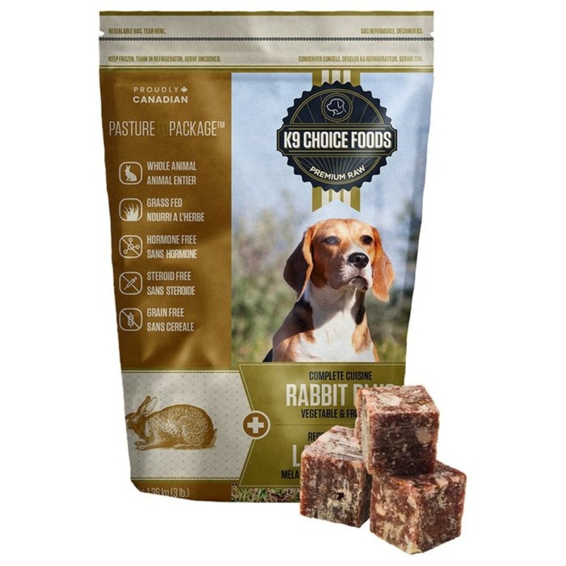 Cru Congel en cube Lil Guys Plus Lapin 3 lbs