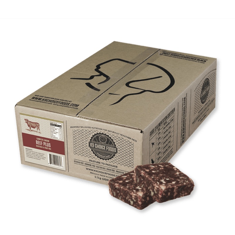 Cru congel K9 Choice Foods Boeuf Plus 20 lbs