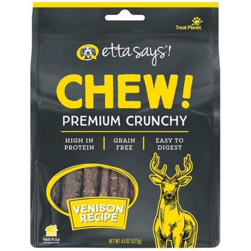 Gterie pour chien Etta Says Premium Crunchy Chew Chevreuil 4.5oz