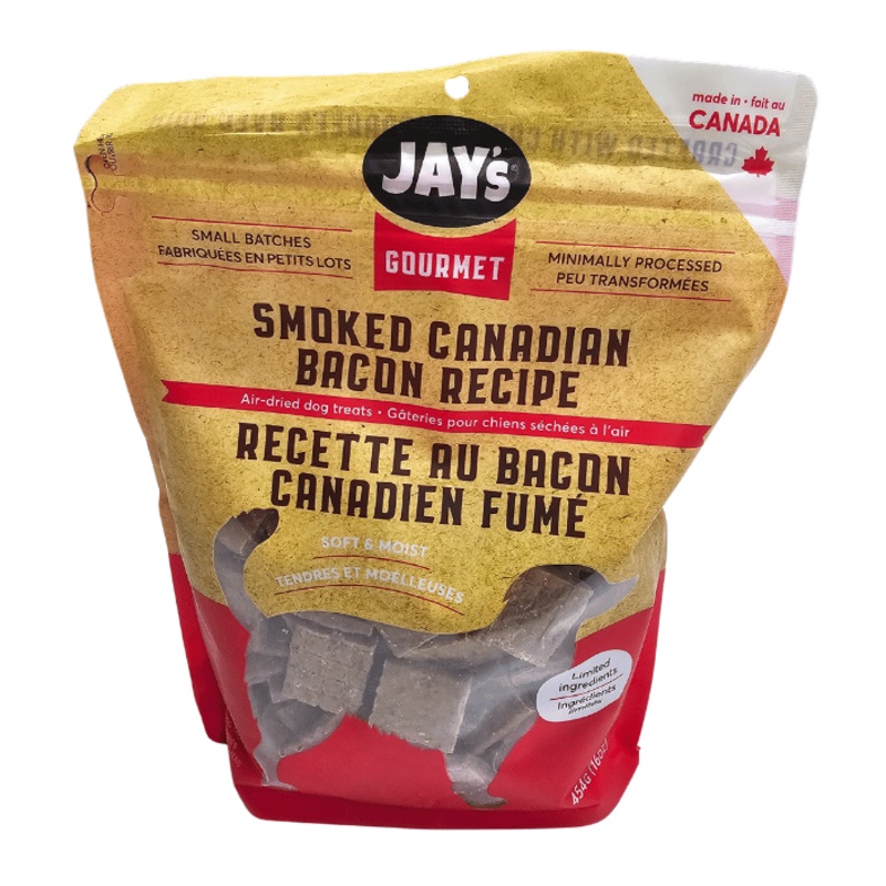 Jay's Gourmet, Gteries Pour Chien, Bacon Canadien Fum 454gr