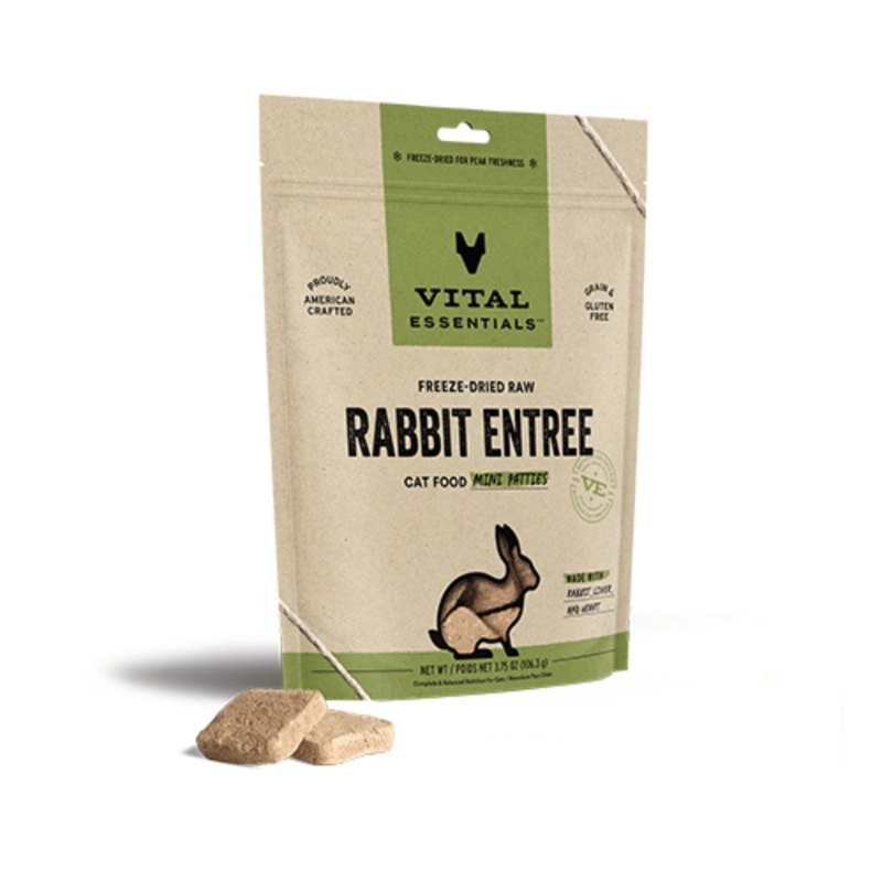 Mini galette de Nourriture Crue Lyophilise pour Chats - Lapin