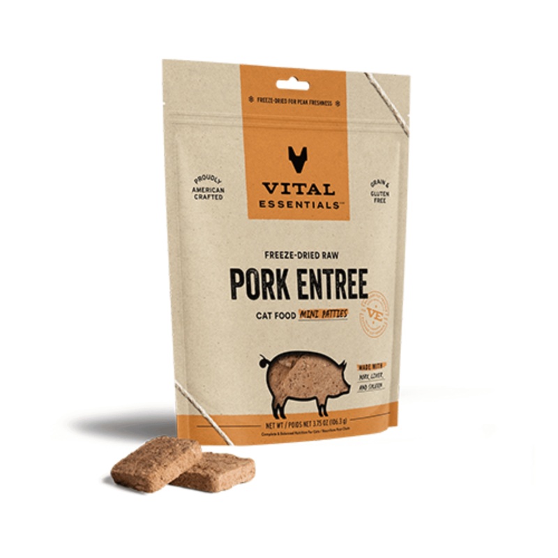 Mini galette de Nourriture Crue Lyophilise pour Chats - Porc