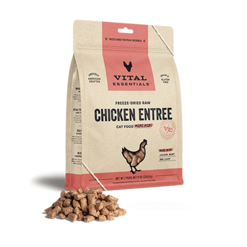 Morceaux Mini de Nourriture Crue Lyophilise pour Chats - Poulet