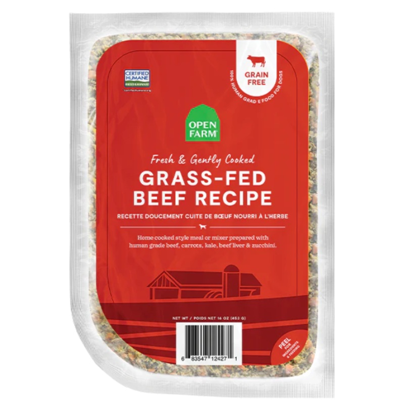 Open Farm Nourriture pour Chiens Congele Recette de Buf Nourri  l'Herbe Cuit Doucement - Gently Cooked 8oz