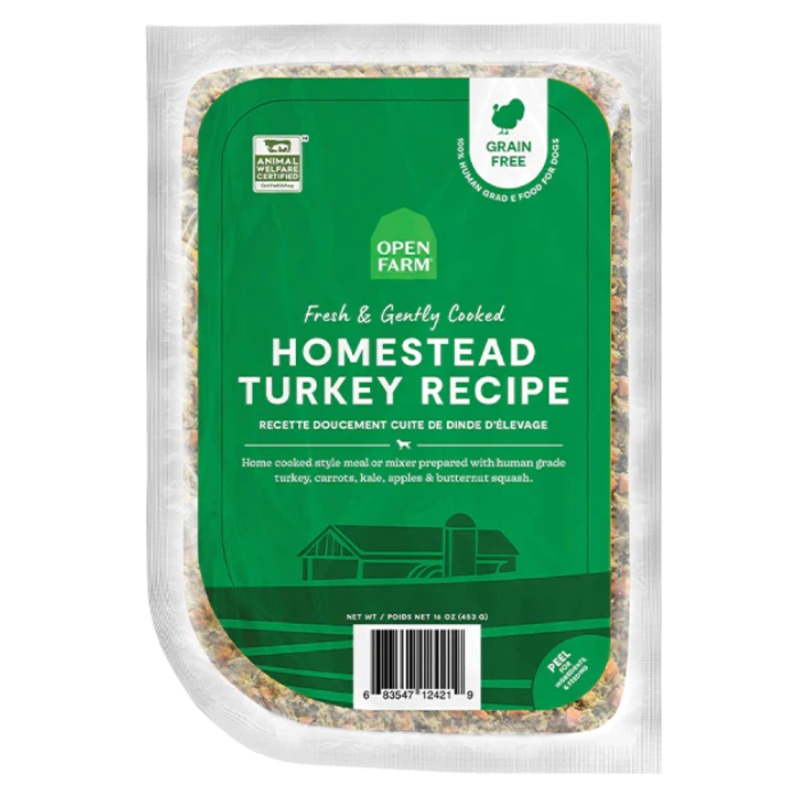 Open Farm Nourriture pour Chiens Congele Recette de Dinde Fermire Cuite Doucement - Gently Cooked 8oz