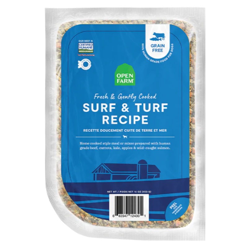 Open Farm Nourriture pour Chiens Congele Recette Surf & Turf Cuite Doucement - Gently Cooked 8oz