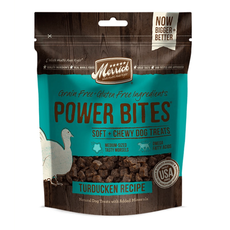 Gteries pour chiens Merrick Power Bites Turducken 6oz