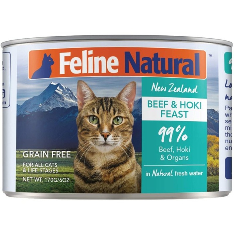Nourriture humide pour chat Feline Natural Boeuf & Hoki 6oz