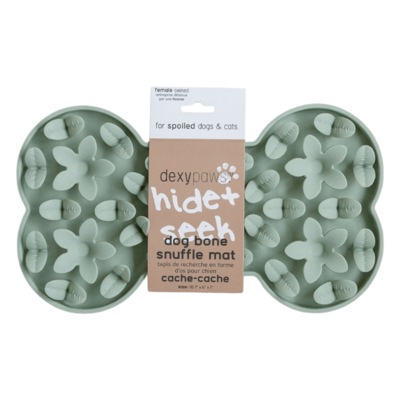 Tapis de Lchage stimulant en forme d'os, Vert Sauge