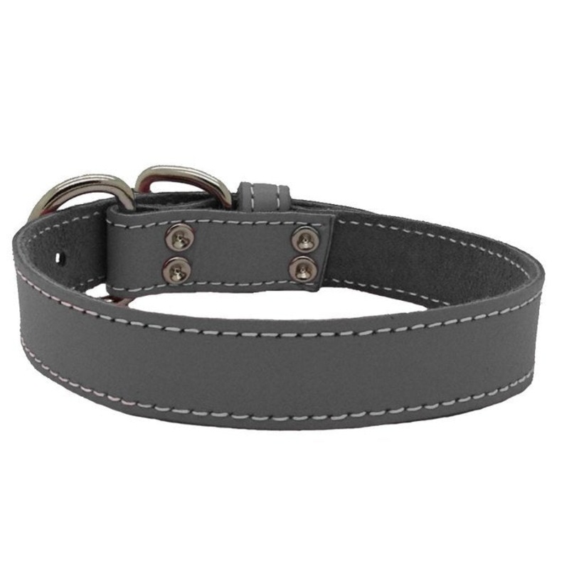 Collier en cuir simple - Latigo gris