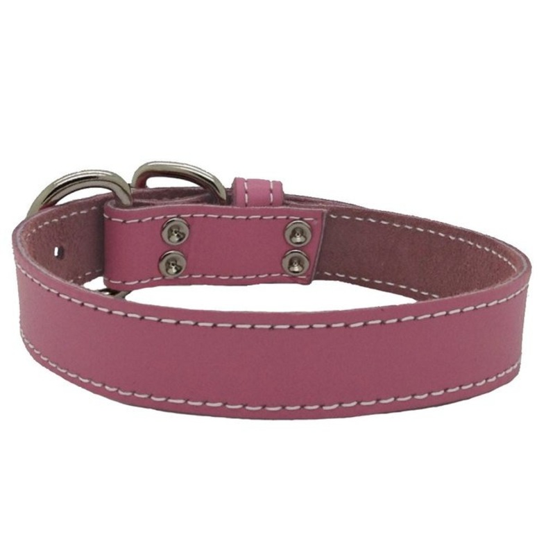 Collier en cuir simple - Latigo rose