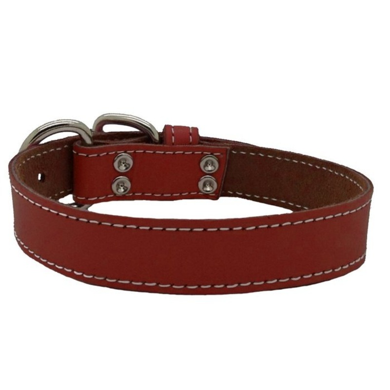 Collier en cuir simple - Latigo rouge