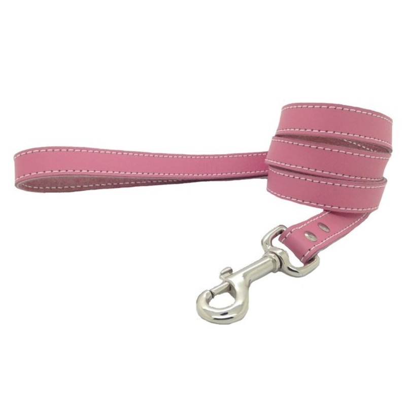 Laisse en cuir pour chiens - Arizona Latigo rose