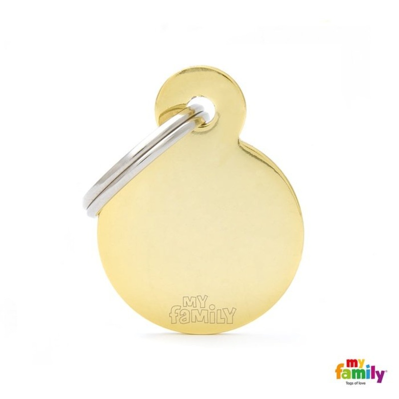 Mdaille pour chiens - Basic Petit Cercle Laiton Dor