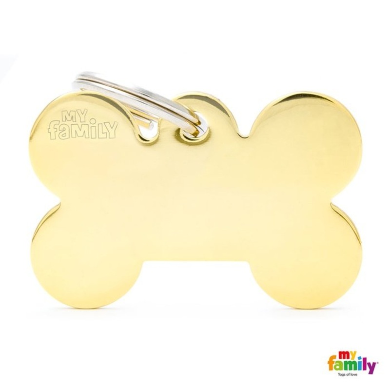 Mdaille pour chiens - Collection Basic Os Grand Laiton Dor