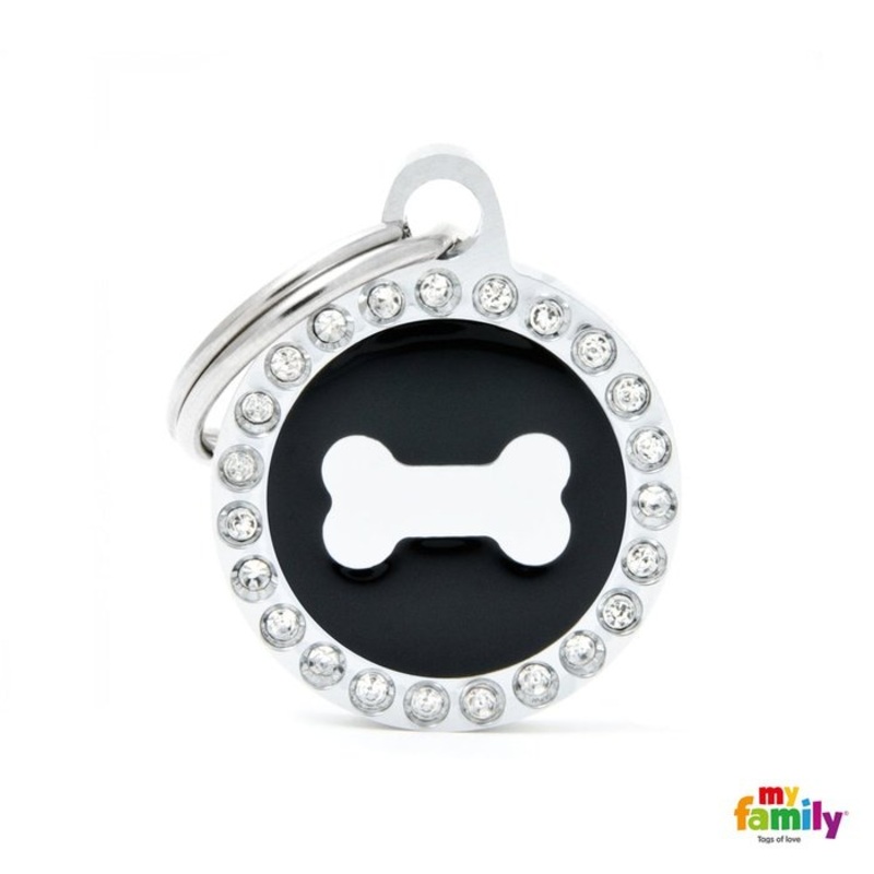 Mdaille pour chiens - Collection Glam Os Cercle Noir