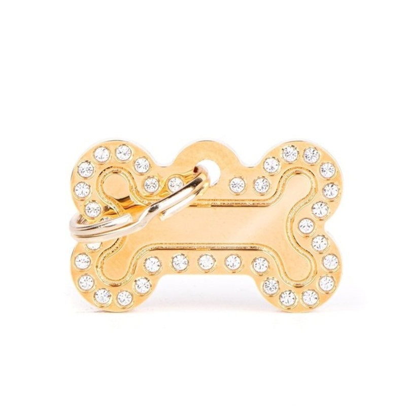 Mdaille pour chiens - Glam Petit Os Strass