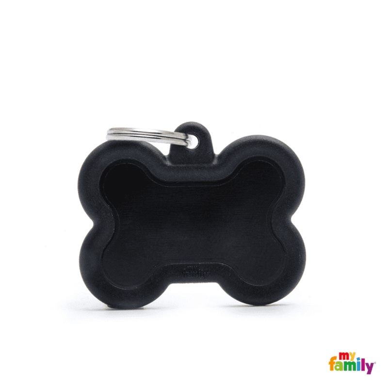 Mdaille pour chiens - Myfamily Hushtag Os Aluminum