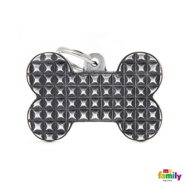 Mdaille pour chiens - Os XL Bronx Clous